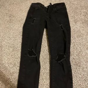 Black distressed jeans